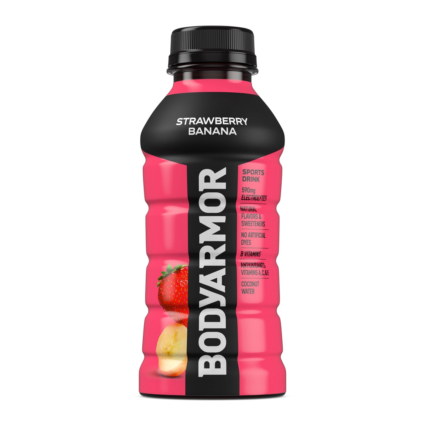 BODYARMOR Sports Drink, Strawberry Banana, Electrolyte Drink Hydration, 12 Fl Oz Bottles (8 Pack), Flavored Coconut Water with B Vitamins