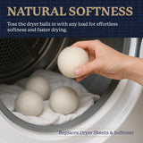Farberware Wool Dryer Balls 4 Pack - Reusable 100% Wool Balls for Dryer - Natural Fabric Softener for Laundry, Towels & Bedding, Replaces Fabric