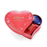 Godiva Masterpiece Heart Chocolate Gift Tin, Assorted Milk & Dark Chocolate with Ganache, Keepsake Gift for Birthday, Holidays, 7pc