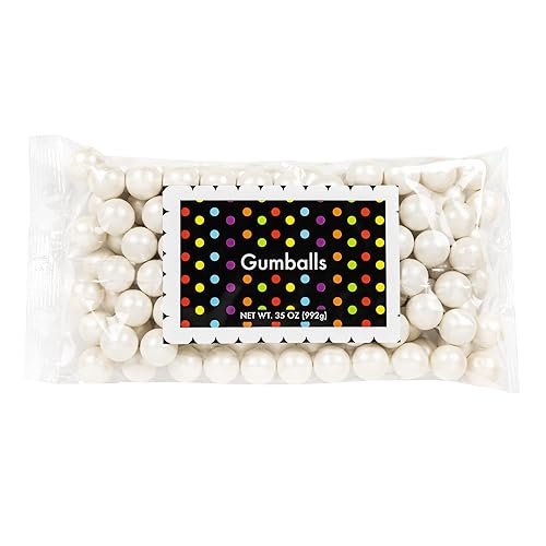 Amusemints Gumballs - Shimmer White | 2+ Pound Bag | 1 Inch Gumballs | Great for Machine Refill |