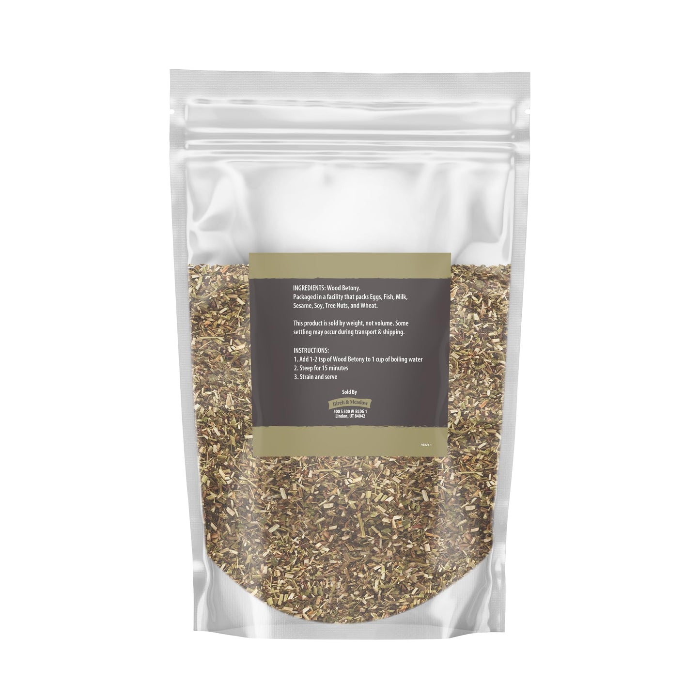 Birch & Meadow 4 oz of Wood Betony, Cut & Sifted, Non GMO