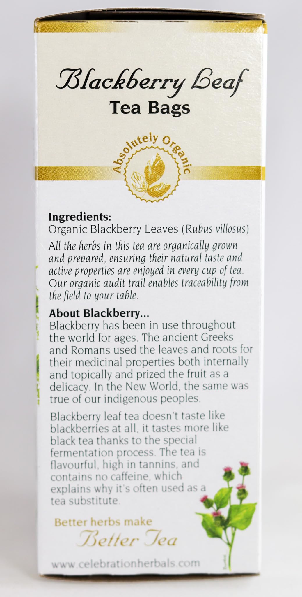 CELEBRATION HERBALS Blackberry Leaf Organic 24 Bag, 29g/1.02 oz