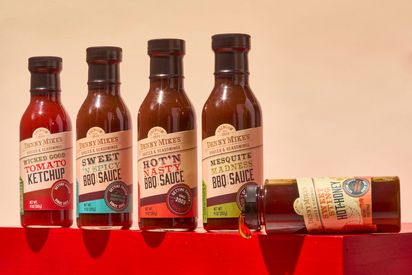 DennyMike's Sweet ’N Spicy Kansas City Style BBQ Sauce - 14 oz - Classic Sweet & Mild Heat Barbecue Sauce