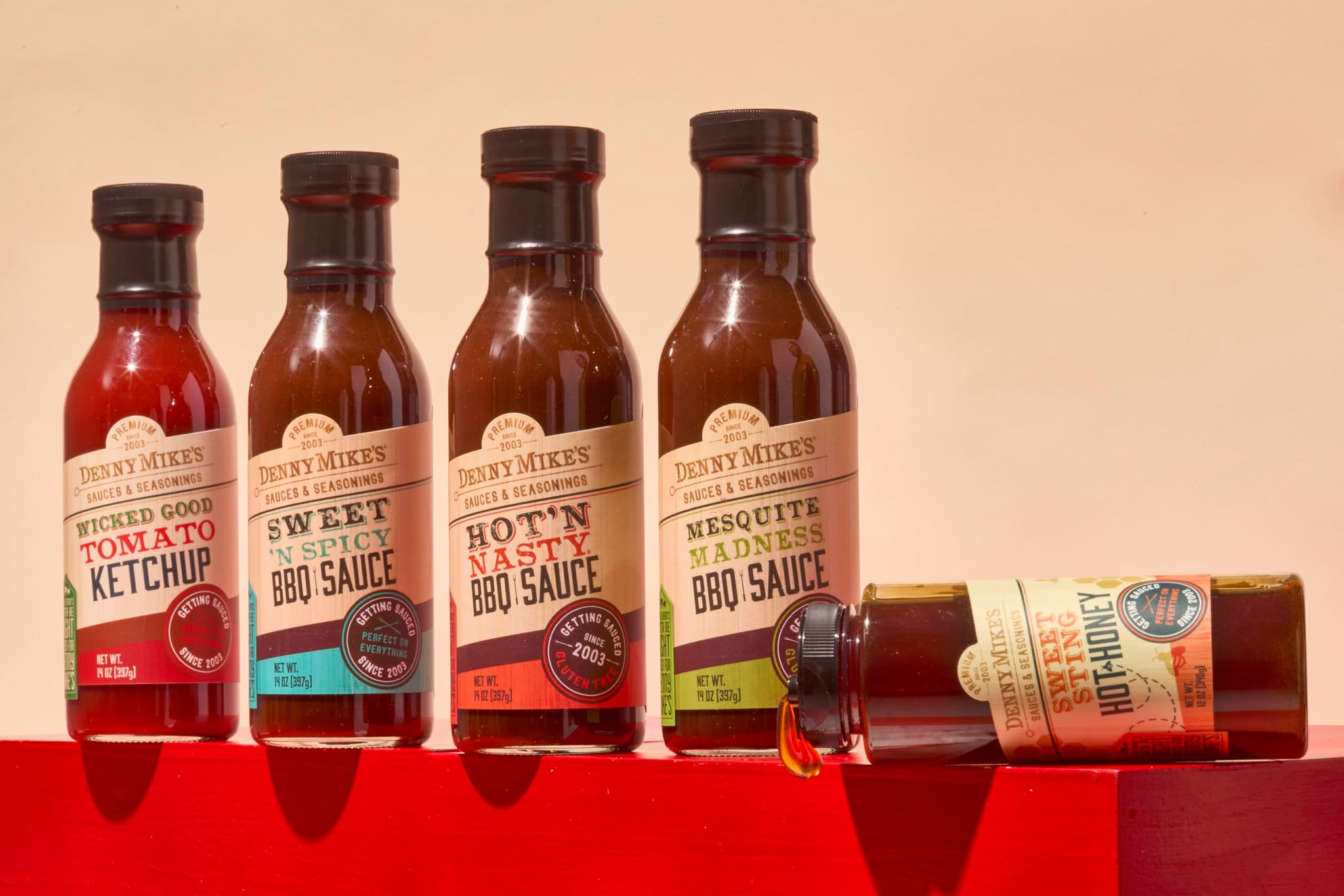 DennyMike's Sweet ’N Spicy Kansas City Style BBQ Sauce - 14 oz - Classic Sweet & Mild Heat Barbecue Sauce