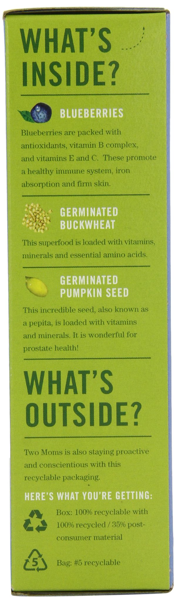 Two Moms Organic Granola Bars, Blueberry, 8 Ounce