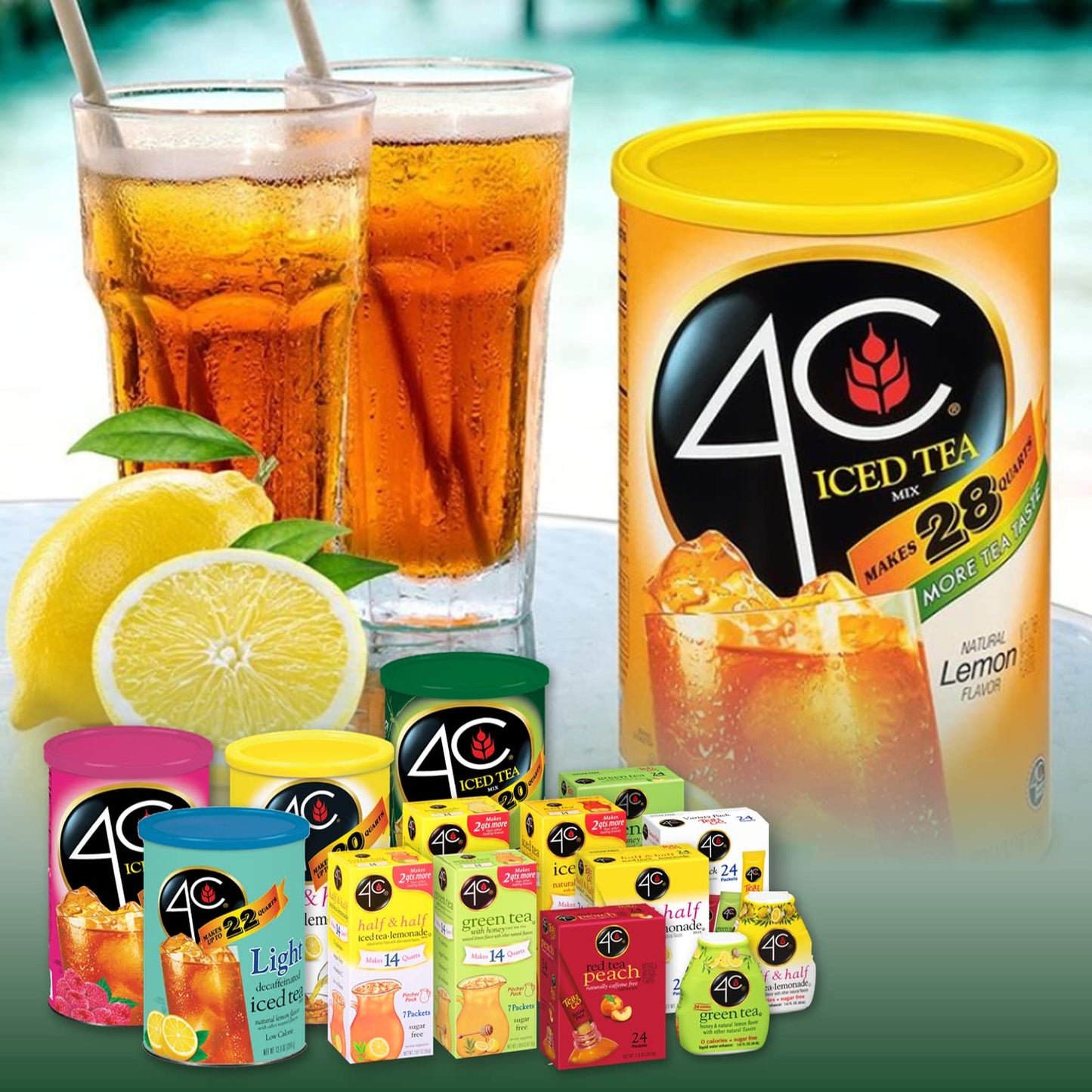 4C Totally Light 2 Go Half & Half Iced Tea Lemonade Mix 20 ct (6 Pack)