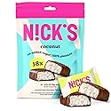 N!CK'S Keto Chocolate Mini Candy Bars - Coconut, No Added Sugar, Low Carb Snack, 140 Calories, Gluten-Free Sweets 18-Pack (15g Each)