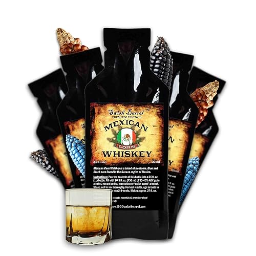 Mexican Corn Whiskey Flavoring Essence (5 Pack) Liquor Flavor Refill Packets for Bootleg Kits & Barrel Aging, Swish Barrel Extract for Cocktails