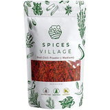 Spices Village Red Chili Powder, Medium Hot Ground Red Peppers for Cooking, 8 oz, Kosher Certified, Indian Chili Seasoning, Gluten Free, Non GMO