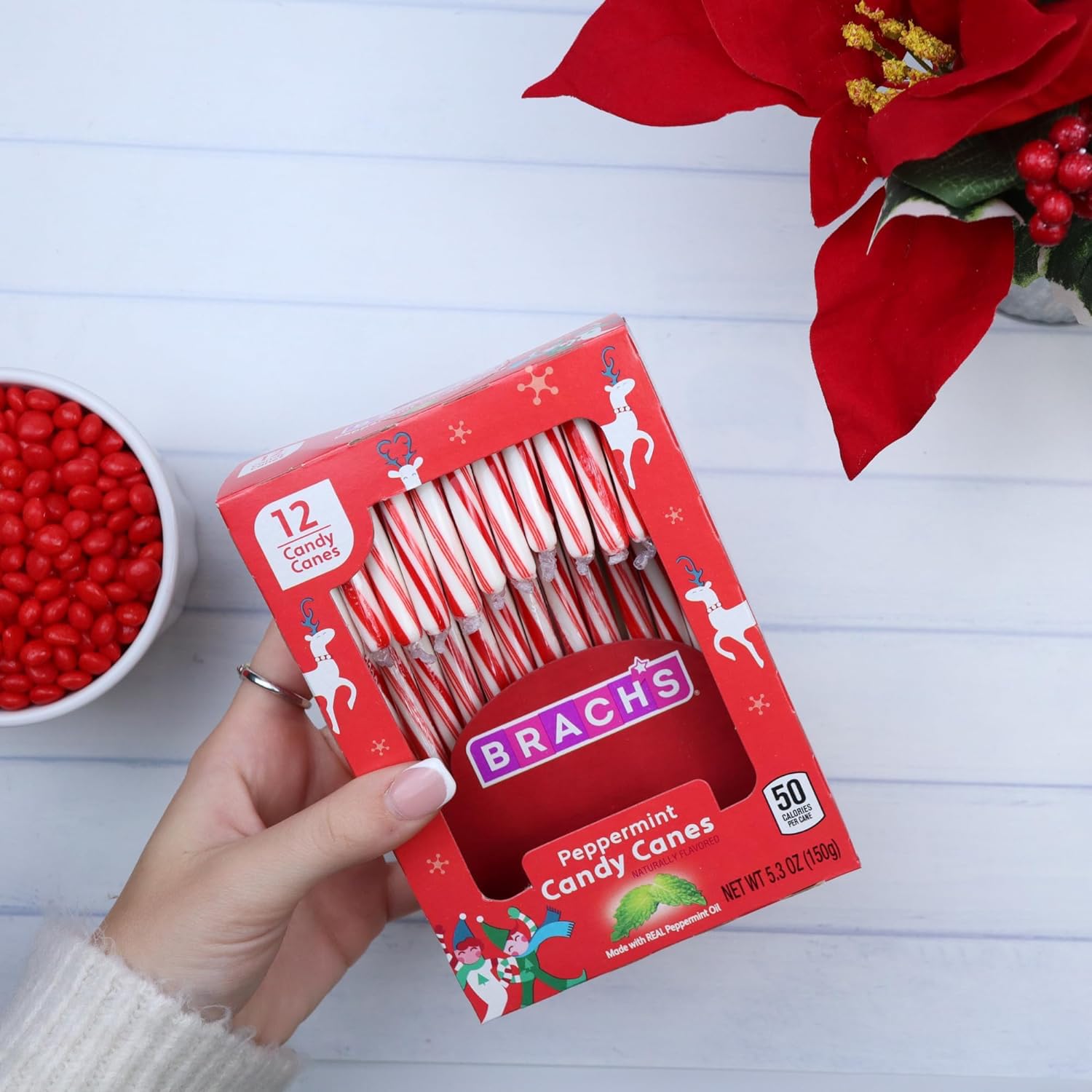 CANDY CANES - (144 COUNT), Peppermint Candy Canes, Individually Wrapped Bulk Candy Canes, For Holiday Classic Christmas Candy Bulk, Stocking Stuffer