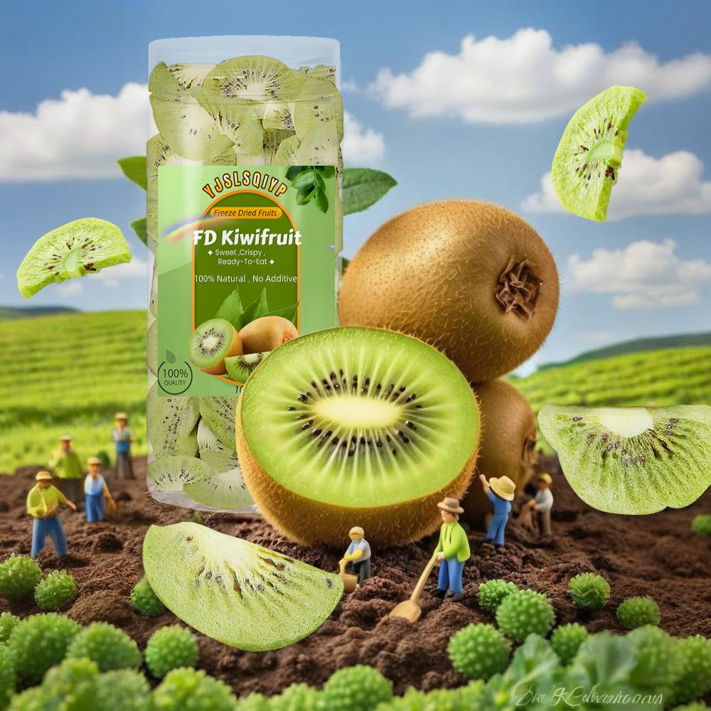 Freeze Dried Kiwifruit, 10.6oz, 100% Natural No Additives, Sweet Crispy Ready-to-Eat Snack