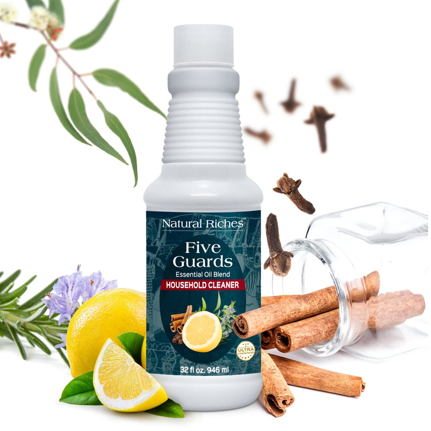 Natural Riches Household Cleaner Concentrate Five Guards from The Tales of French stories of Thieves Essential Oil Blend Household Cleaner - 32 fl oz