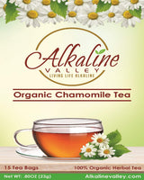 Chamomile Tea or Te De Camomila - 100% Organic and Alkaline - 15 Unbleached/Chemical-Free Chamomile Tea Bags - Caffeine-Free, No GMO