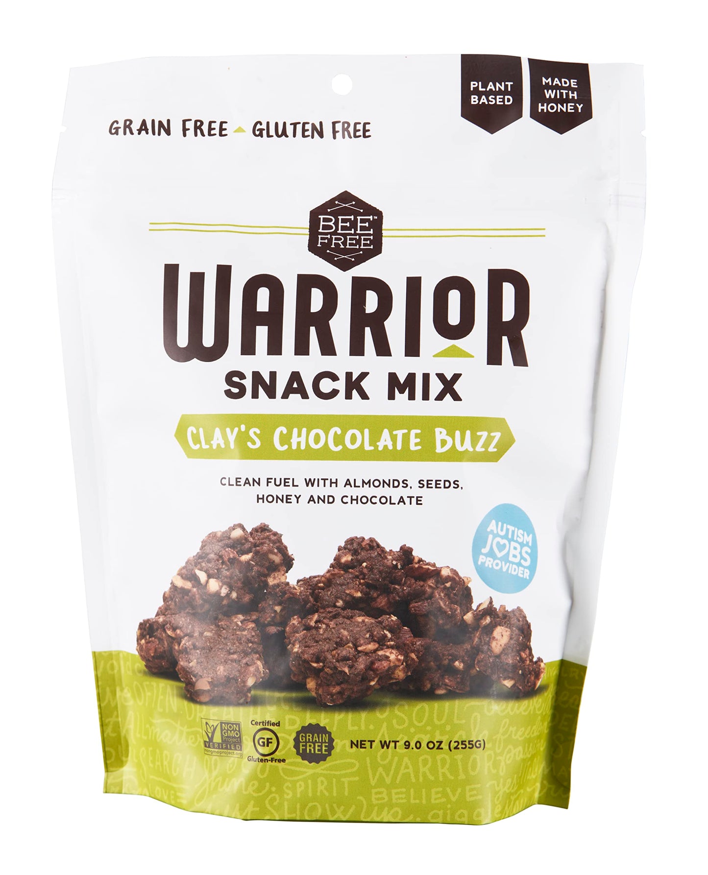 BeeFree Warrior Mix Gluten Free Granola - Chunky Granola Bites | Paleo Granola, Low Carb, Grain Free, Preservative Free, Oat Free | Low Calorie Snacks