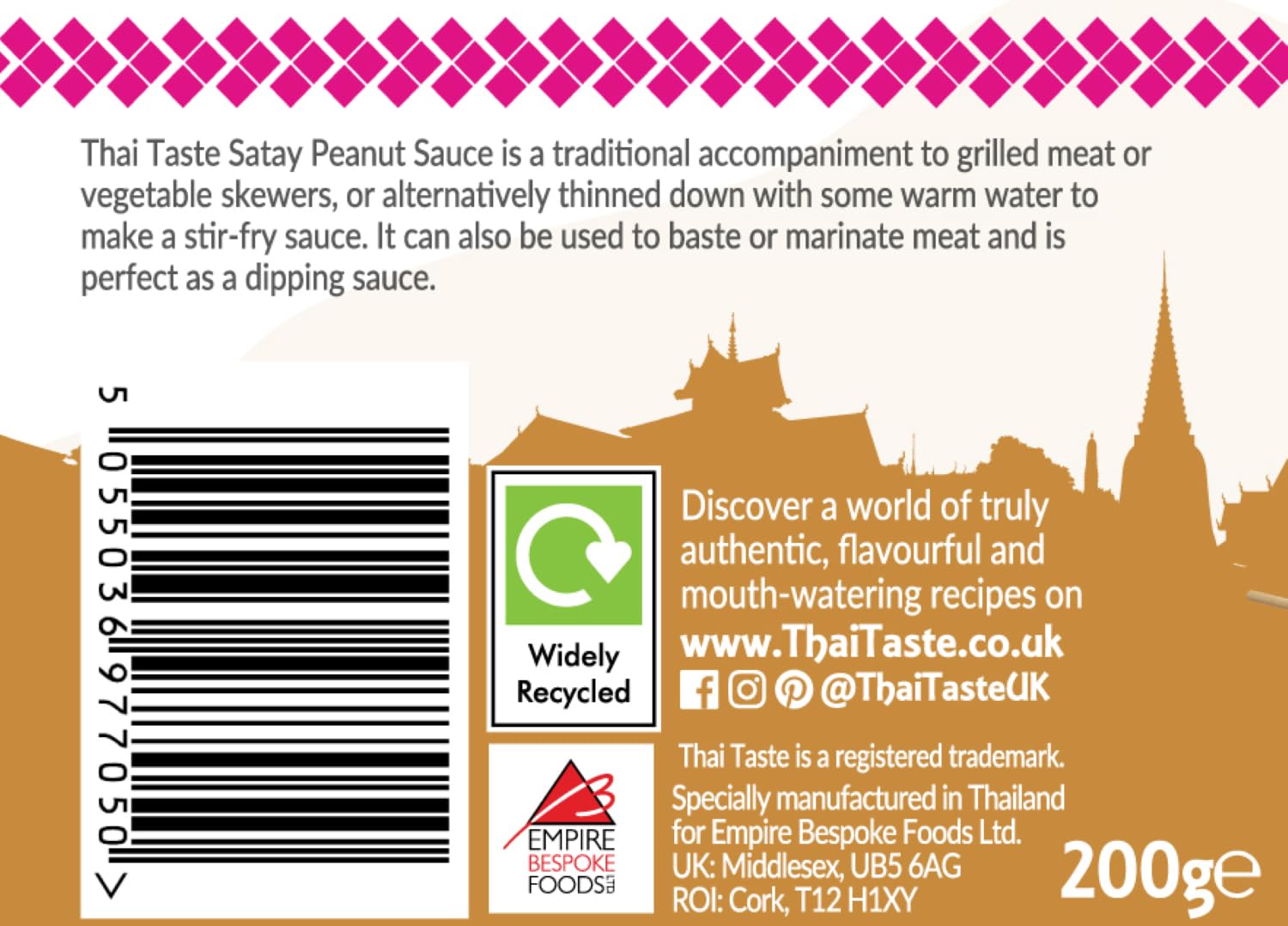 Thai Taste Satay Peanut Sauce (200g)