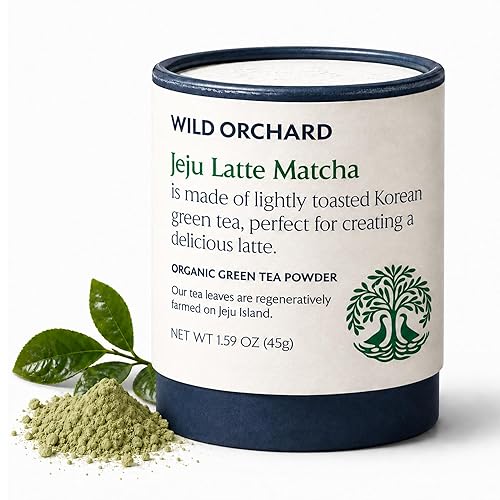 Wild Orchard Matcha Green for Lattes from Jeju Island - Premium Tea - 100% Regenerative Organic Certified - Premium Grade Matcha Green Tea Powder