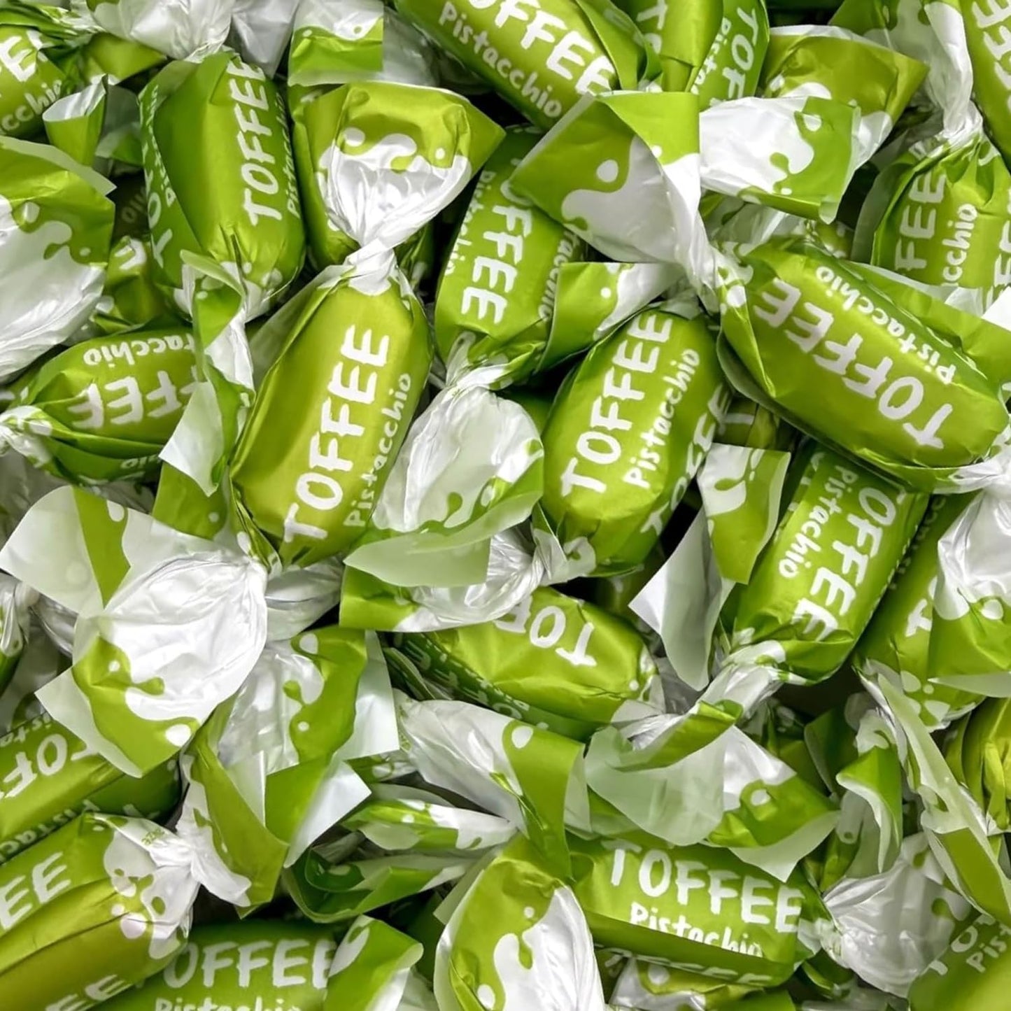 Premium Gourmet Italian Toffee Pistachio Hard Filled candy-1.5 lbs Rich Creamy Pistachio Flavor, Individually Wrapped, Gourmet Soft Toffees(24 oz)