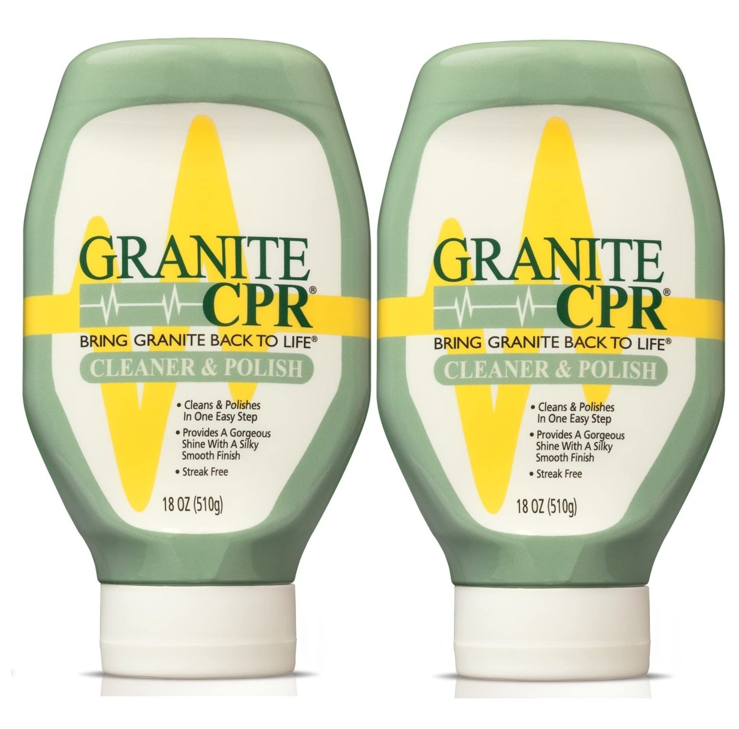Granite CPR (Value 2-Pack of 18oz Bottles) - 2-in-1 Cleaner & Polish is Gentle Enough for Daily Use & Tough Enough to Restore Granite, Marble, & Stone