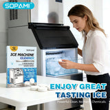 SOPAMI Ice Machine Cleaner and Descaler Tablets - 12 Pack Ice Maker Cleaner Tablets, Nickel Safe Scale Remover for Countertop Portable Commercial Ice