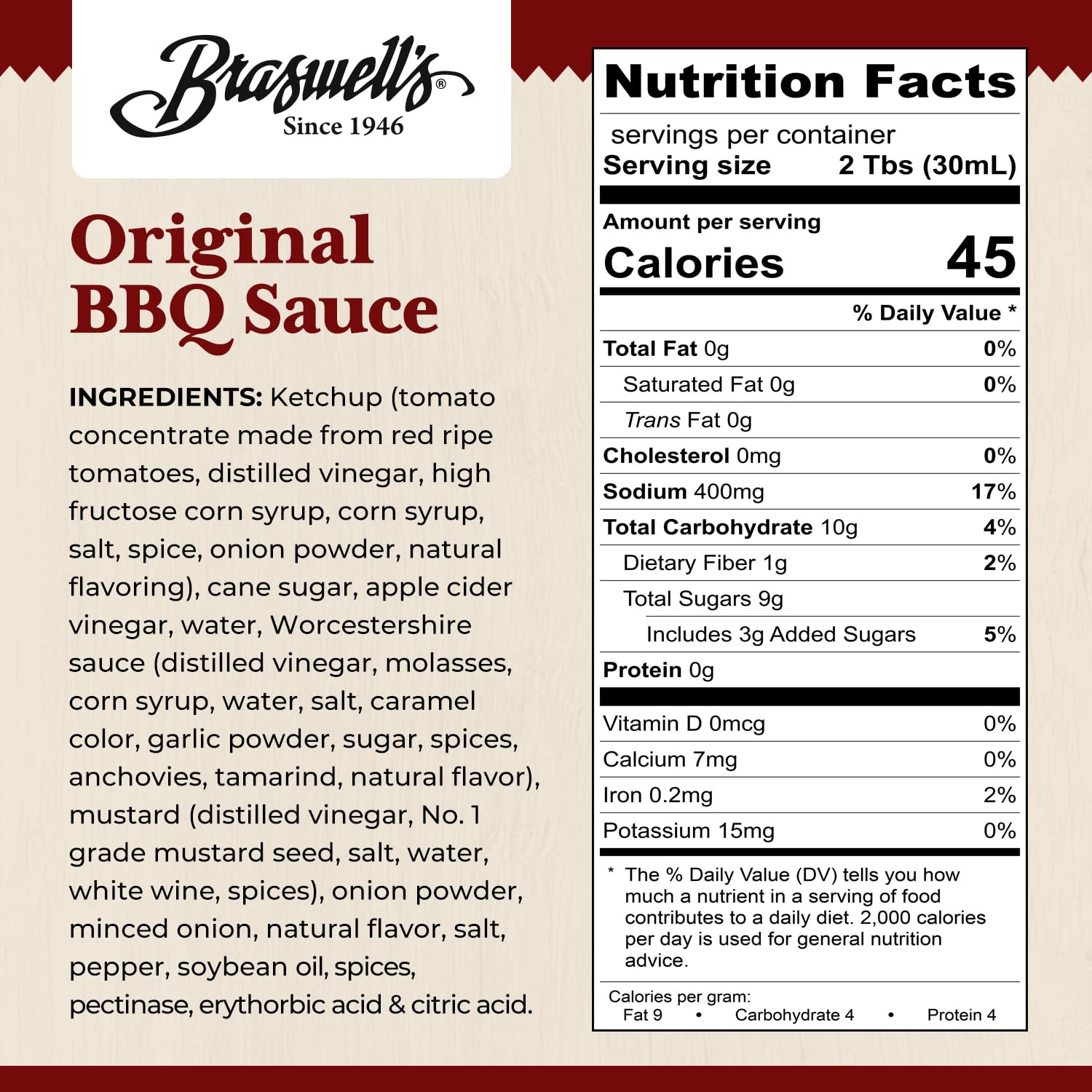 Braswell’s Gourmet Original BBQ Sauce - Small-Batch, Renowned Specialty, Made in USA, Since 1946 (8oz)