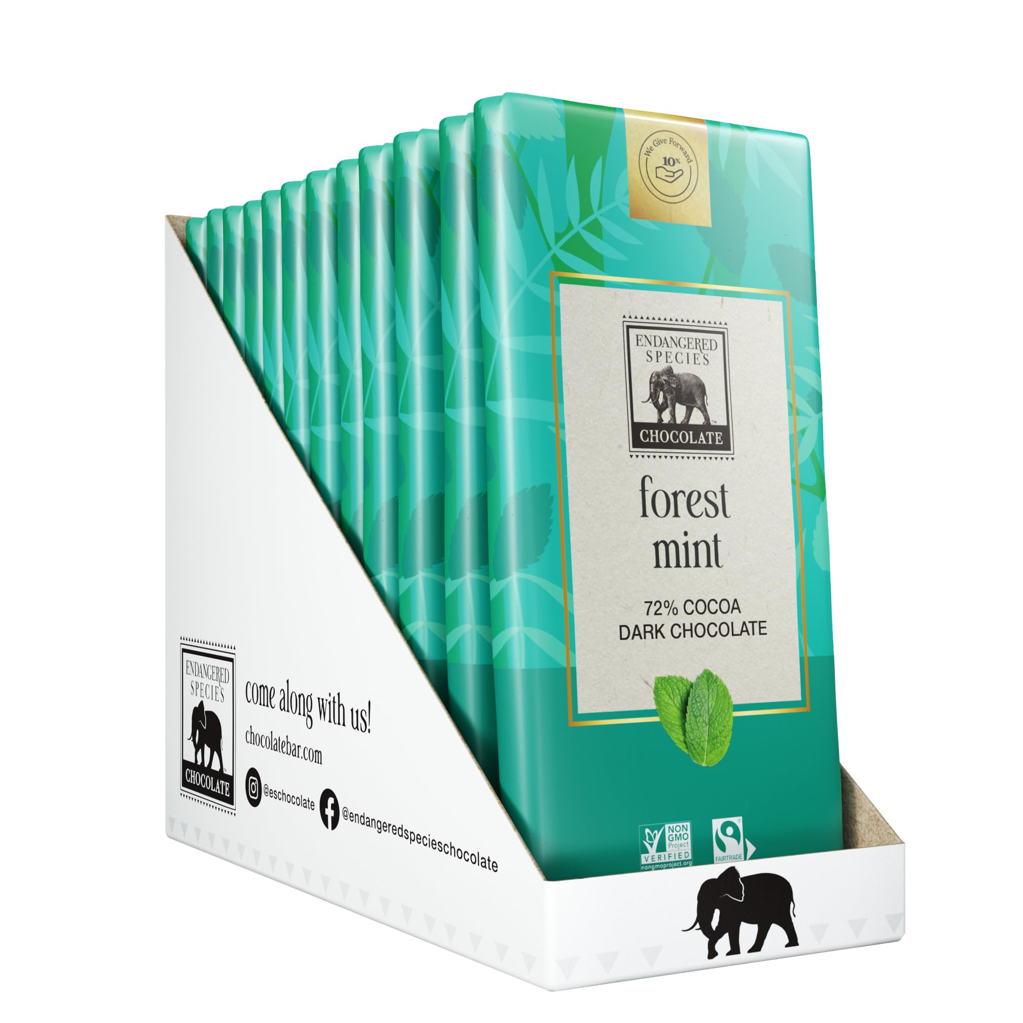 Endangered Species Dark Chocolate Bar with Cacao Nibs (72% cocoa)