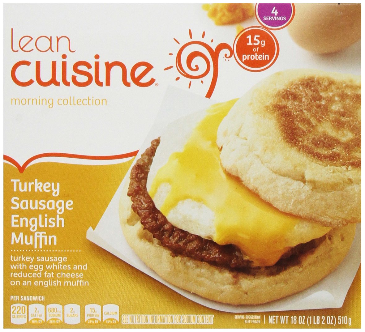 Lean Cuisine Turkey Sausage Egg Cheese Muffin, 18 oz (frozen)