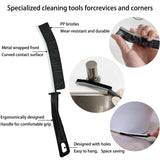 CLJAQZW 7 Pcs Multi-Purpose Crevice Cleaning Brush Tool for Stubborn Kitchen Grease Stains, Bathroom Crevices, Window Gutters, Tiles and Faucets