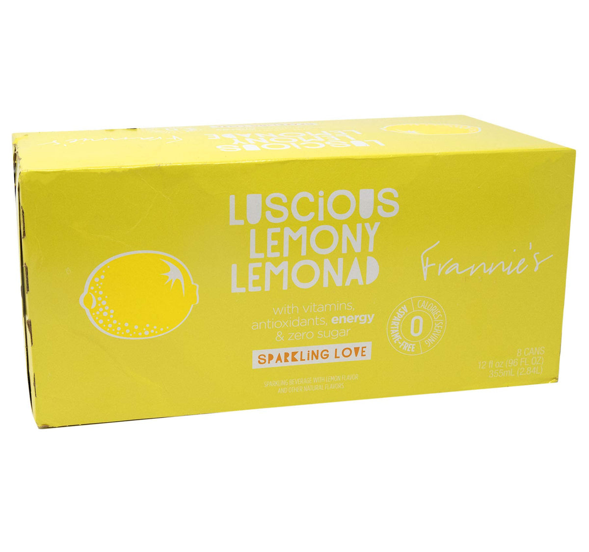 Frannie's Sparkling Beverage- Zero Calories & Sugar, Aspertame Free: 8-Pack 12 fl. oz. Cans (Lucious Lemonade)