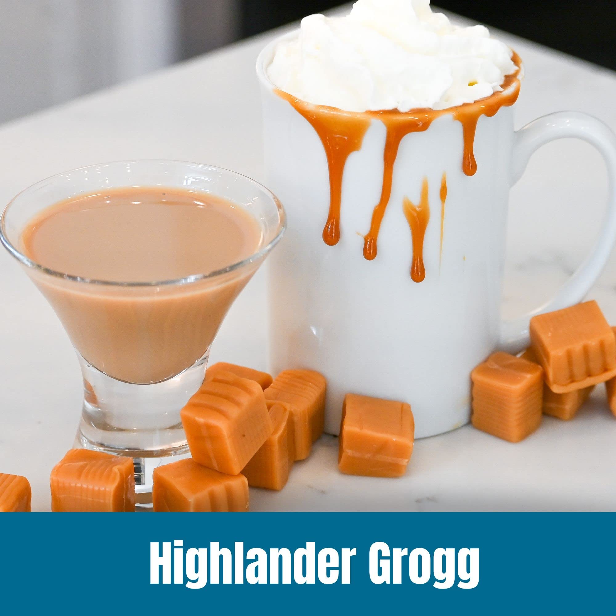 Door County Coffee Highlander Grogg Flavored Ground - 10 Count Single Serve Cups - Medium Roast - 100% Specialty Arabica - Flavored Gourmet - Caramel
