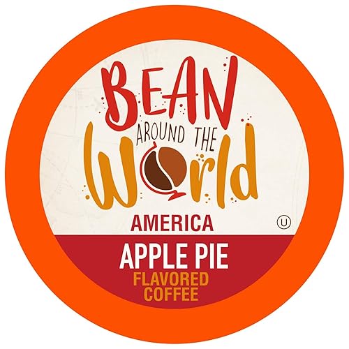 Bean Around The World Flavored Coffee Compatible With 2.0 Keurig K Cup Brewers, Apple Pie, 40 Count (Pack of 1)