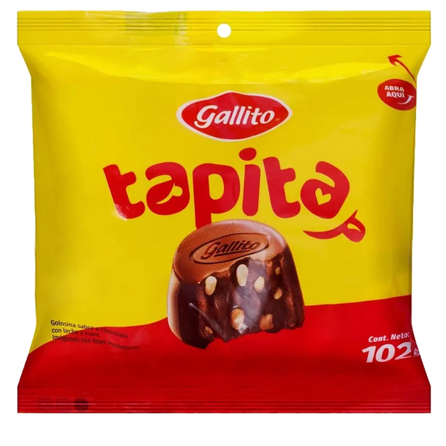 Gallito Traditional Costa Rican Tapitas with Peanut, Caramel and Chocolate, 3.6 oz, Pack of 5