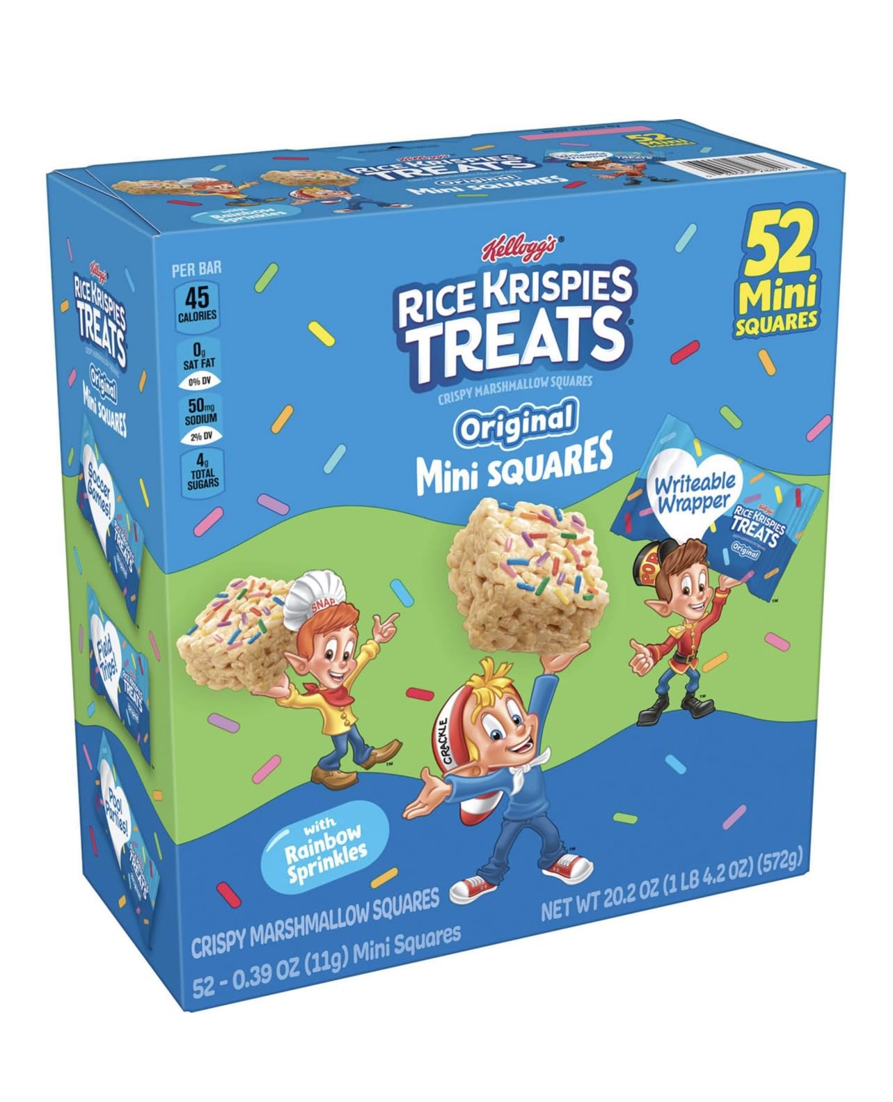 Rice Krispies Treats Mini Squares, Original with Rainbow Sprinkles (52 ct.)