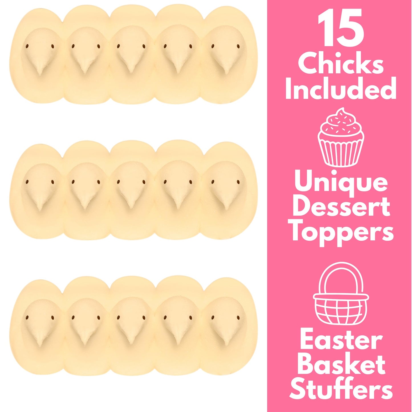 Peeps Rice Krispies Treats Marshmallow Chicks, Easter Candy Basket Stuffers, 5 Count Boxes, Pack of 3