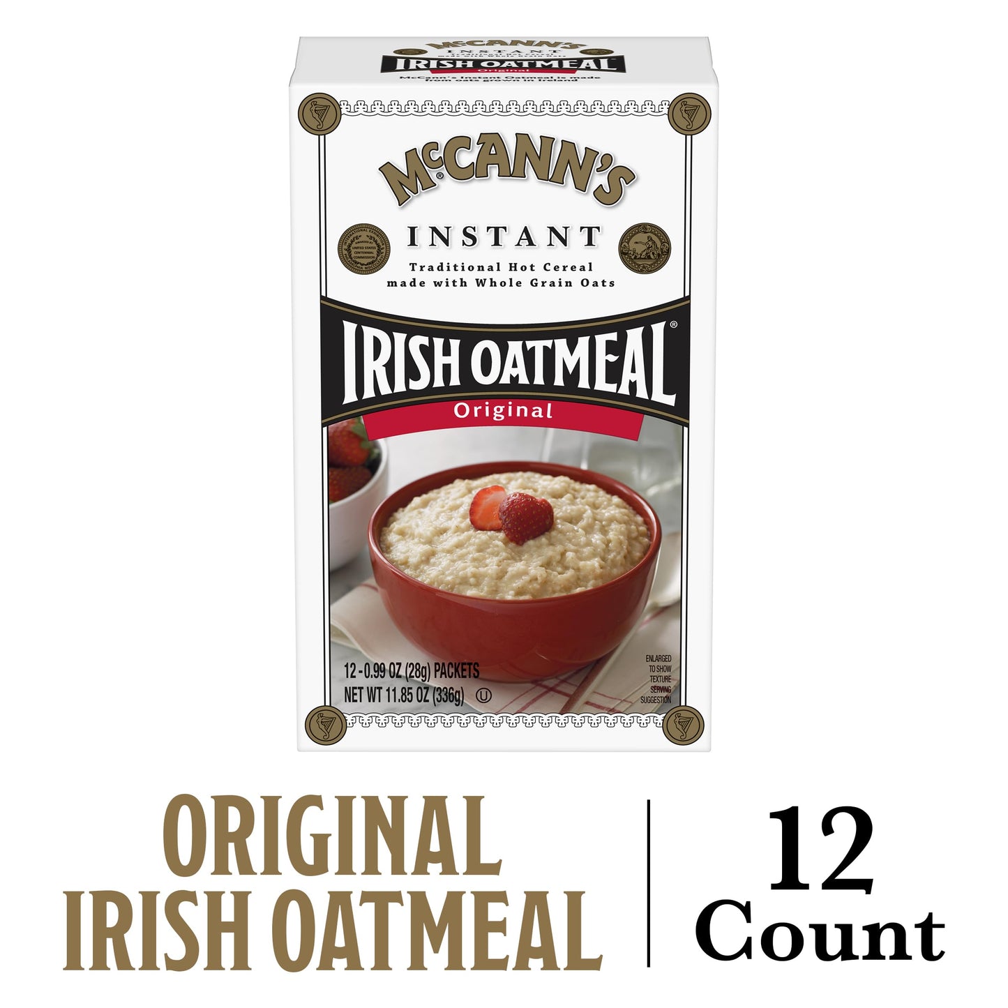 McCann's Instant Irish Oatmeal, Regular, 12 Packets