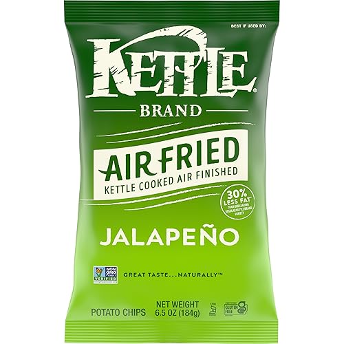 Kettle Brand Potato Chips, Air Fried Jalapeño Kettle Chips, 6.5 Oz Bag