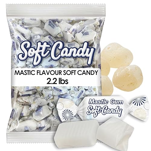 Ceres Gourmet Mastic Soft Candy Bulk 2.2 lb - Individually Wrapped Chewy Candy with Natural Mastic Flavor - Bulk Gourmet Candies for Parties, Offices