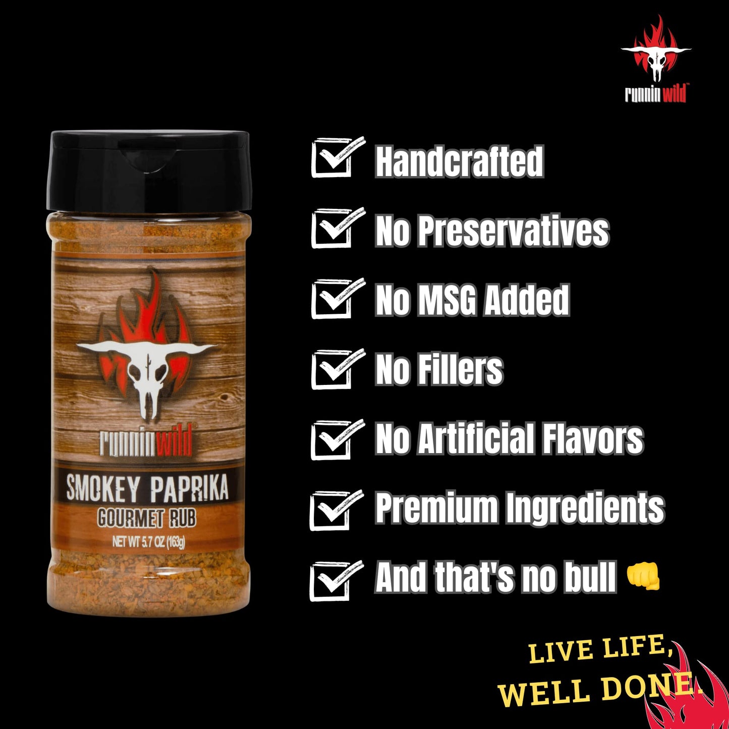 Smokey Paprika Seasoning | Smoked Paprika balanced out with brown sugar, spices, and a hint of natural smoke flavor | Runnin’ Wild Foods, 5.7 ounces