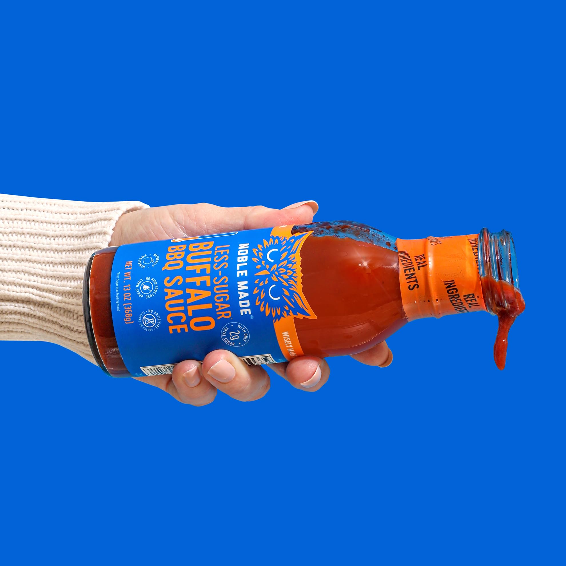 Noble Made Buffalo BBQ Sauce, Keto, Gluten Free, Vegan Dipping & Wing Sauce, Low Carb, Dairy Free, Low Calorie, Paleo, Low Sugar, and Whole30