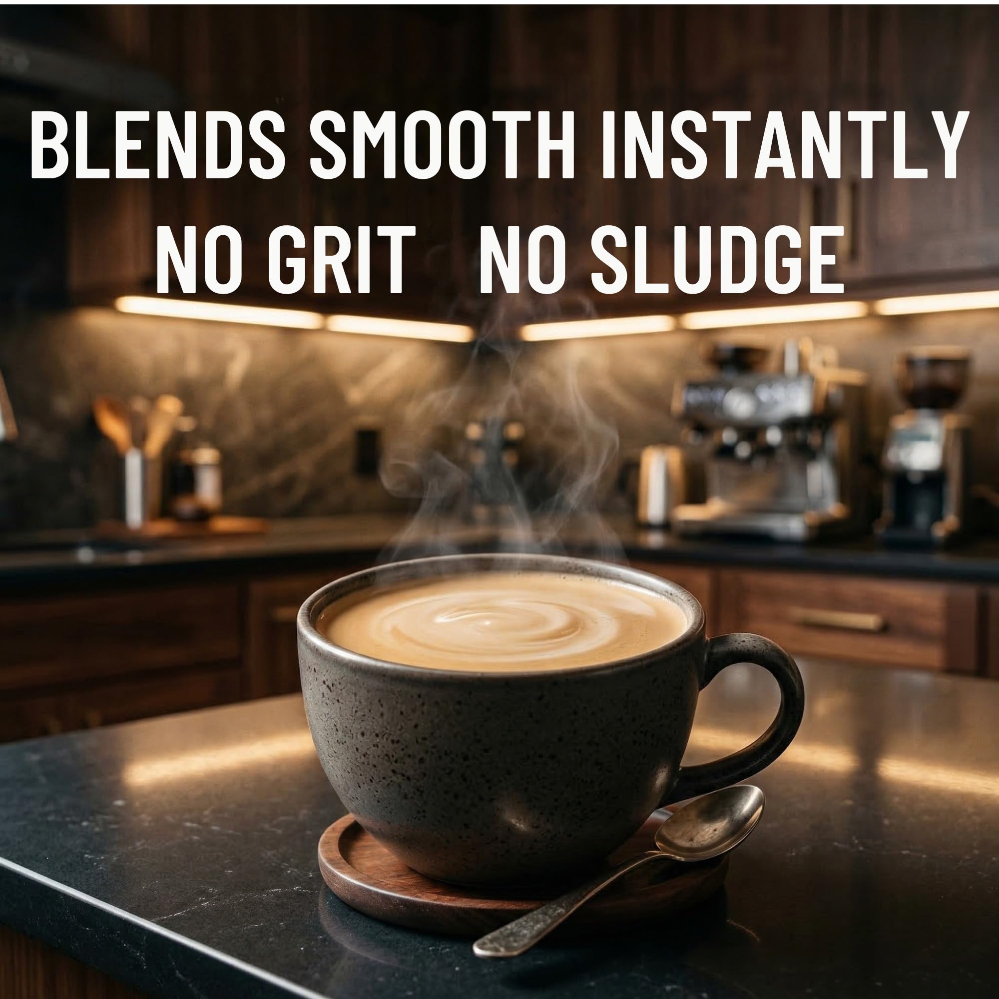 Eluna Mushroom Coffee - 7 Mushroom Blend with L-Theanine - Smooth, Creamy Taste, Calm Energy - Low Caffeine - 30 Servings