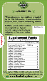 Herbal Cup Ayurveda Tea, Organic Anti-Stress, No Caffeine Herbal Supplement (Anti-Stress, 16 Count (Pack of 6))