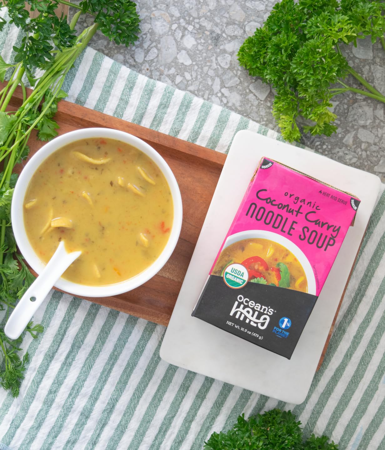 Ocean's Halo Organic Coconut Curry Noodle Soup, USDA Certified Organic, Vegetarian, Shelf-Stable, 16.9 oz