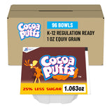 Cocoa Puffs 25% Less Sugar Bowlpak Cereal, 1.06 Oz (Pack of 96)