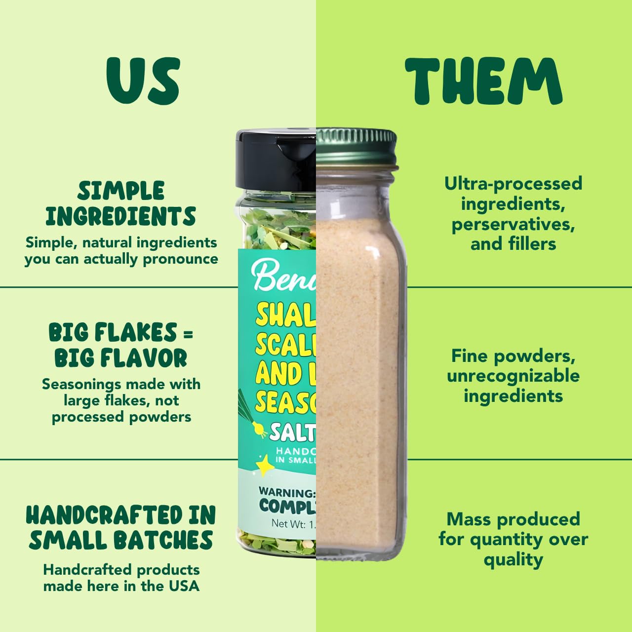 Benissimo Shallots, Scallions & Leeks Seasoning Salt Free, Vegetable & Herb Blend for Soups, Stews, Casseroles & Vegetables with Pet Shaker | 8.5