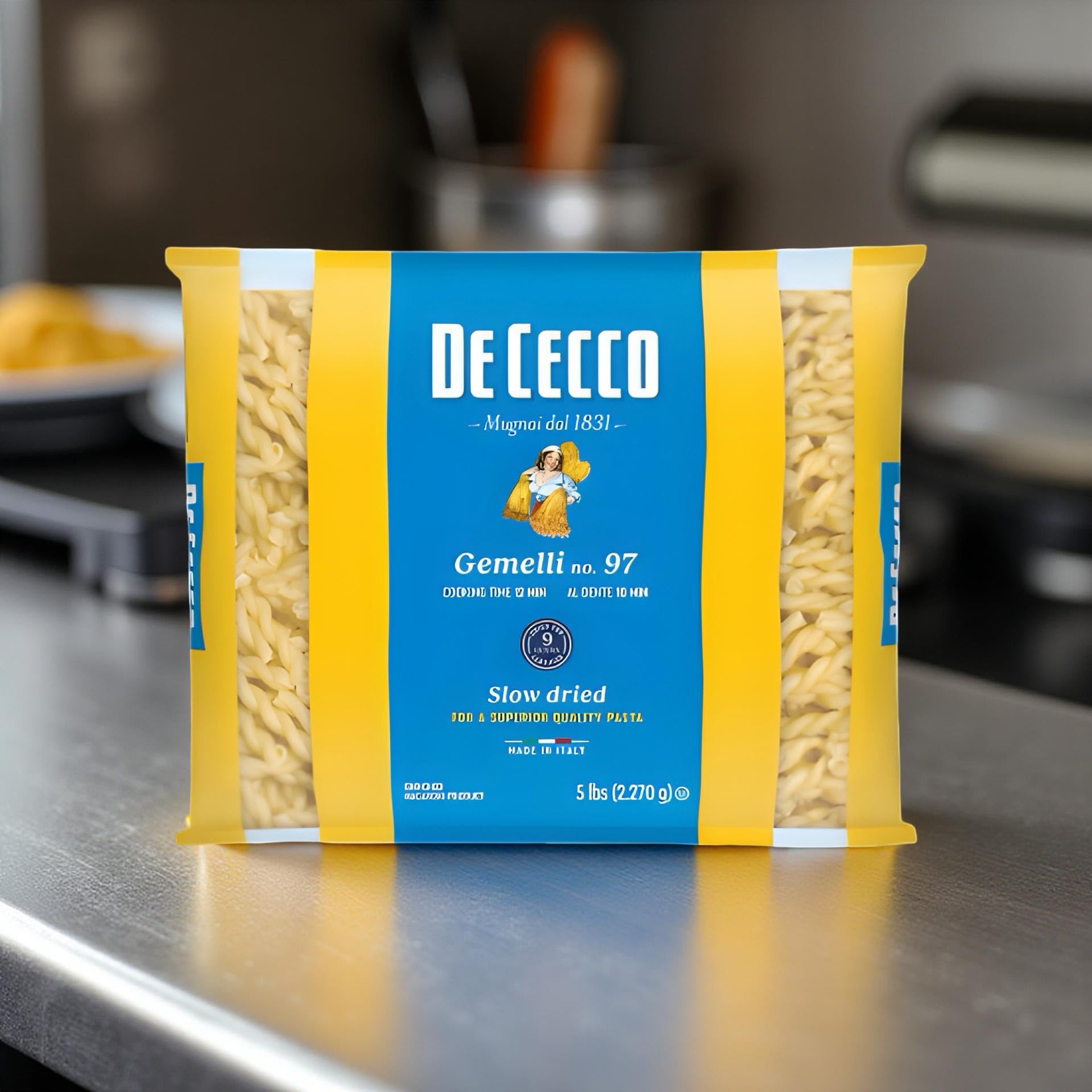 De Cecco Semolina Pasta, Gemelli No.97, 5 Pound (Pack of 4)