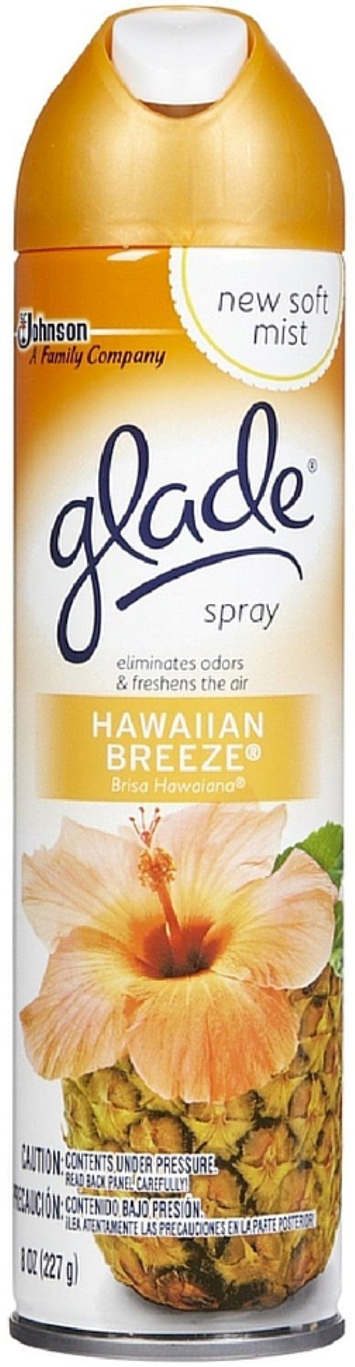 Glade Aerosol Room Spray, Air Freshener, Hawaiian Breeze, 8 Oz(pack of 4)