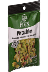 Eden Organic Shelled and Dry Roasted Pistachios, 1 Ounce (Pack of 12)