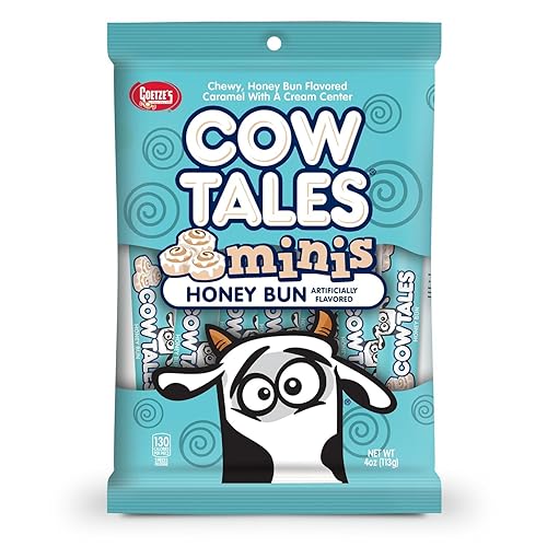 Goetze's Candy Honey Bun Cow Tales Minis - 4 Ounce Bag - Fresh from the Factory