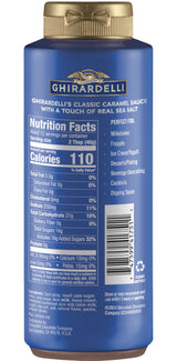 Ghirardelli Sea Salt Caramel and White Chocolate Flavored Sauce Squeeze Bottles, 16 Ounce (Pack 2) with Ghirardelli Stamped Barista Spoon