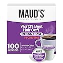 Maud's Half Caff Coffee Pods, 100 ct, Medium Roast Coffee in Single Serve Pods - 100% Arabica Coffee, Compatible with Keurig K Cups Maker