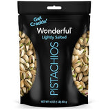 Wonderful Pistachios In Shell, Lightly Salted Nuts, 16 Ounce Resealable Bag, Protein Snacks, Gluten Free, Healthy Food, Office Snacks
